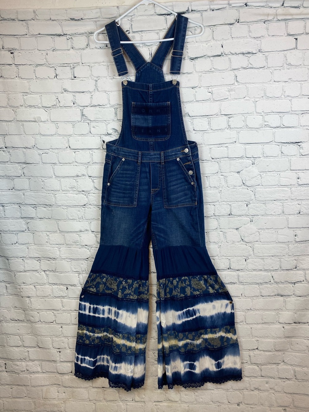 Upcycled One of a Kind Tommy Hilfiger Bell Bottom Overalls
